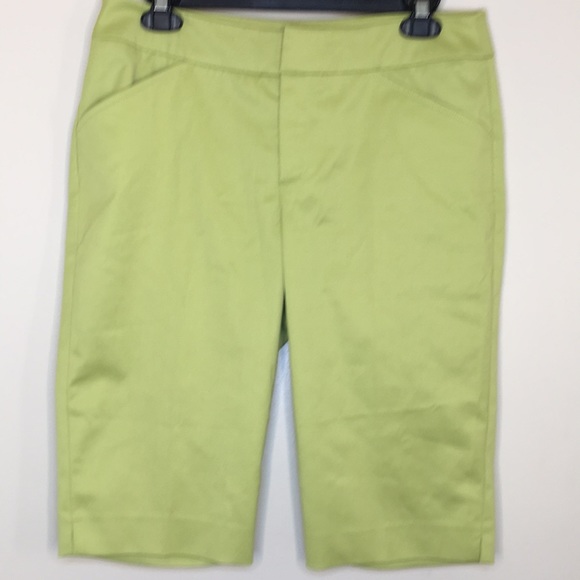 Peace of Cloth Bermuda Women’s Shorts Lime Green - Picture 2 of 5